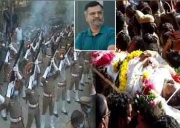 78 குண்டுகள் முழங்க காவல்துறை மரியாதையுடன் விவேக் உடல் தகனம்